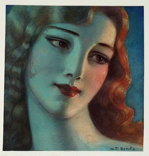 Head of girl with long blonde hair 1923