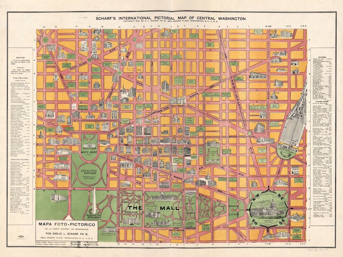 Scharfs International Pictorial Map Of Central Washington 1919