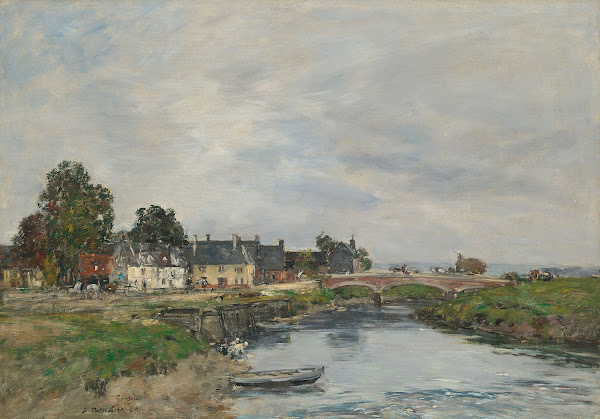 Touques le vieux port à marée basse 1890