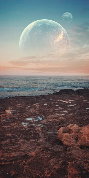 Earth, Atmosphere, Outer Space, Space, Sea 5K iPhone Wallpaper Background