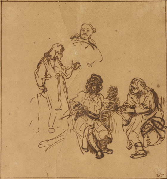 Joseph in Prison Interpreting the Dreams of Pharoahs Baker and Butler 1639