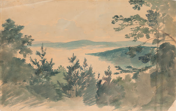 Mlha v údolí Zelené hory u Nepomuku 1831