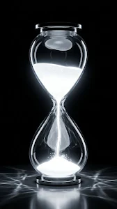 Minimalist Digital Hourglass with Glowing Sand Particles