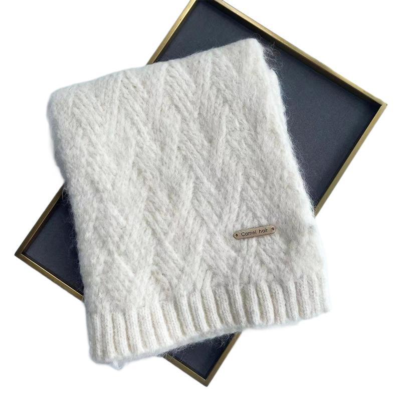 Knitted scarf with alpaca wool, 160x20 cm