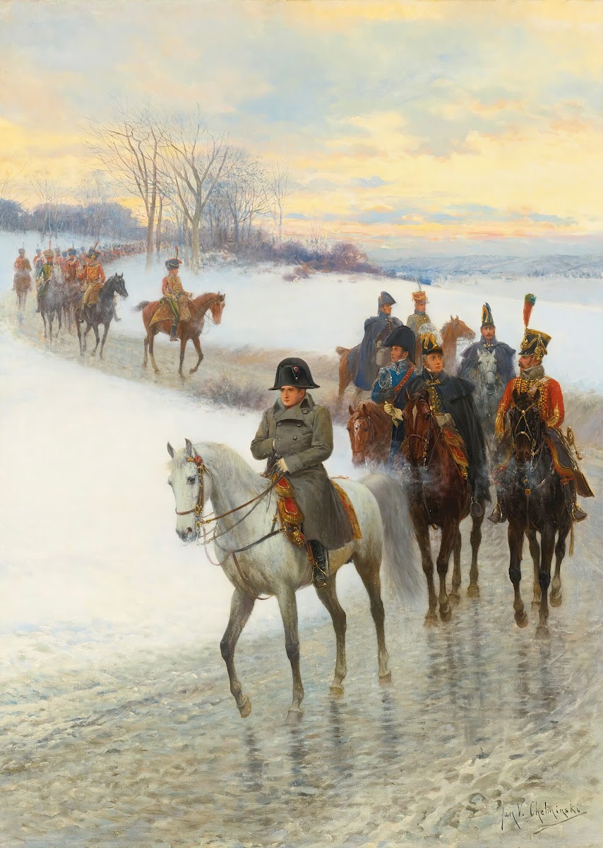Napoleon leading his army