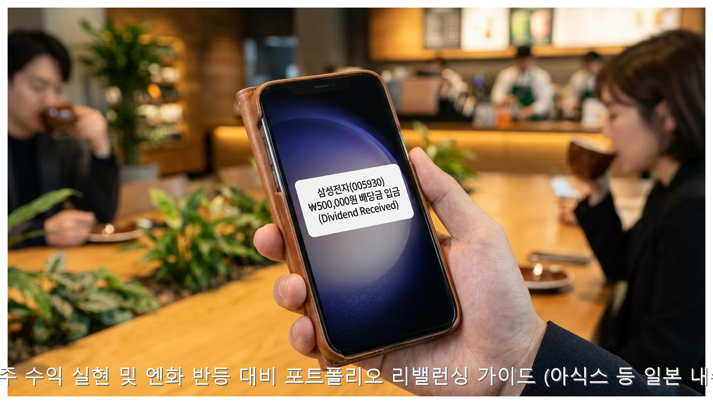 엔저 수혜주 수익 실현 및 엔화 반등 대비 포트폴리오 리밸런싱 가이드 (아식스 등 일본 내수주 중심) 핵심 안내 및 분석 인포그래픽 (8)
