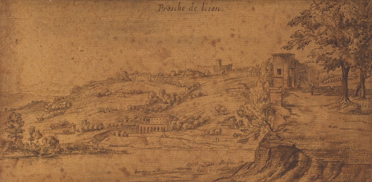 View of the Rhone river near Saint Genis Laval south of Lyons after 1667
