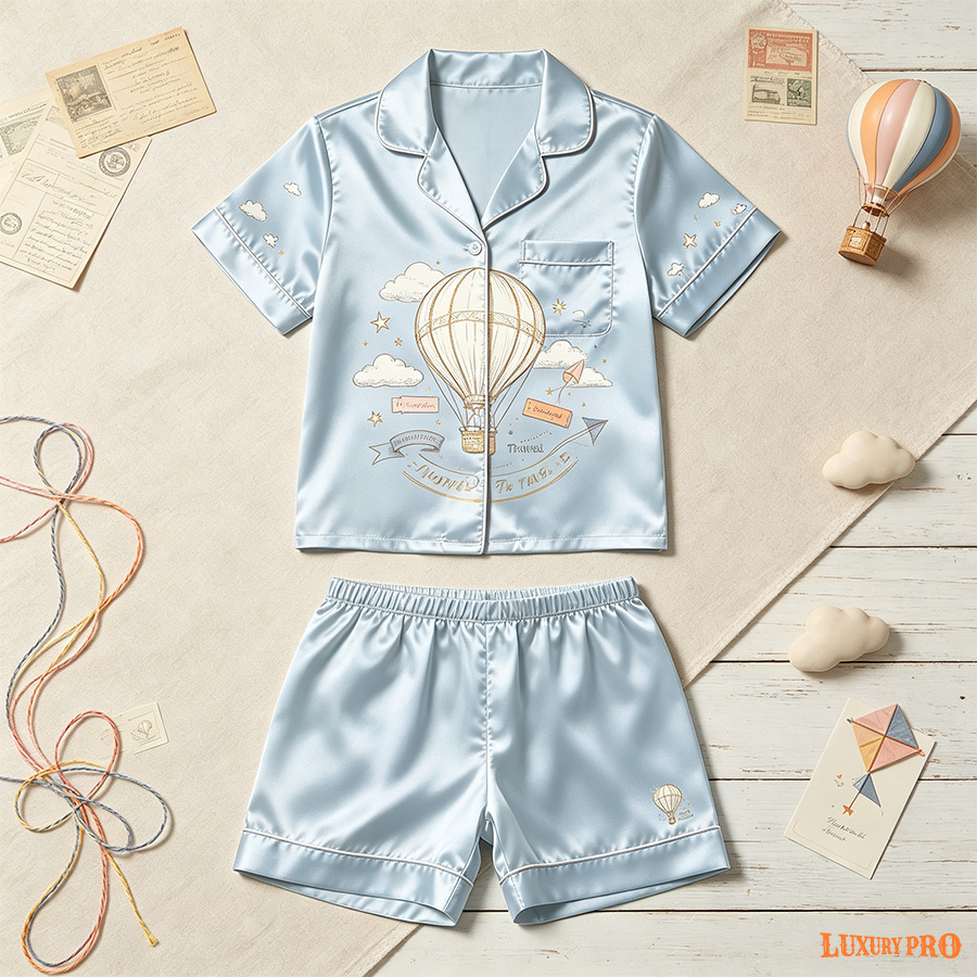 AOP LG Kids Short Sleeve Shorts Pajama Set