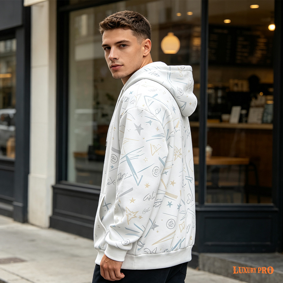 AOP MHN Zip Hoodie 250, Japanese Fabric