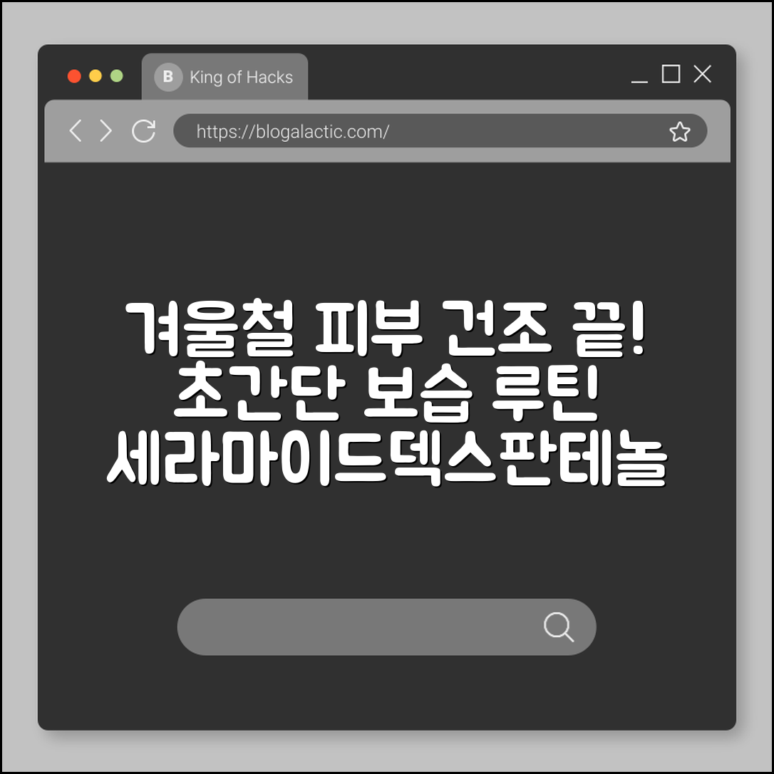 겨울철 극심한 피부 건조증 해결하는 보습 루틴과 성분 추천 (세라마이드, 실내적정습도, 덱스판테놀)