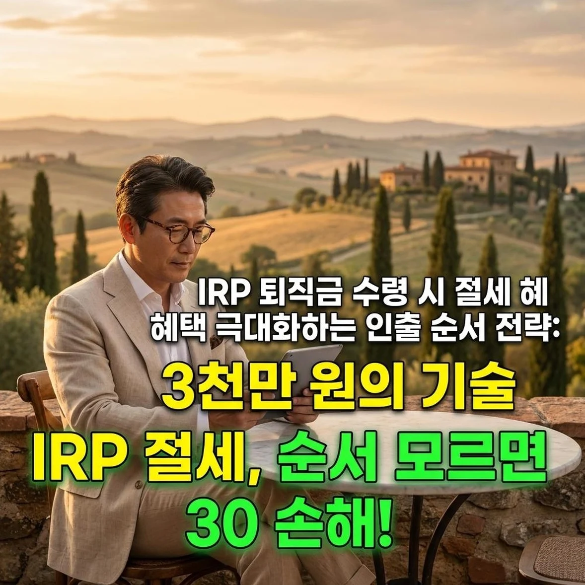 IRP 퇴직금 절세 수령 순서 가이드 (2026)
