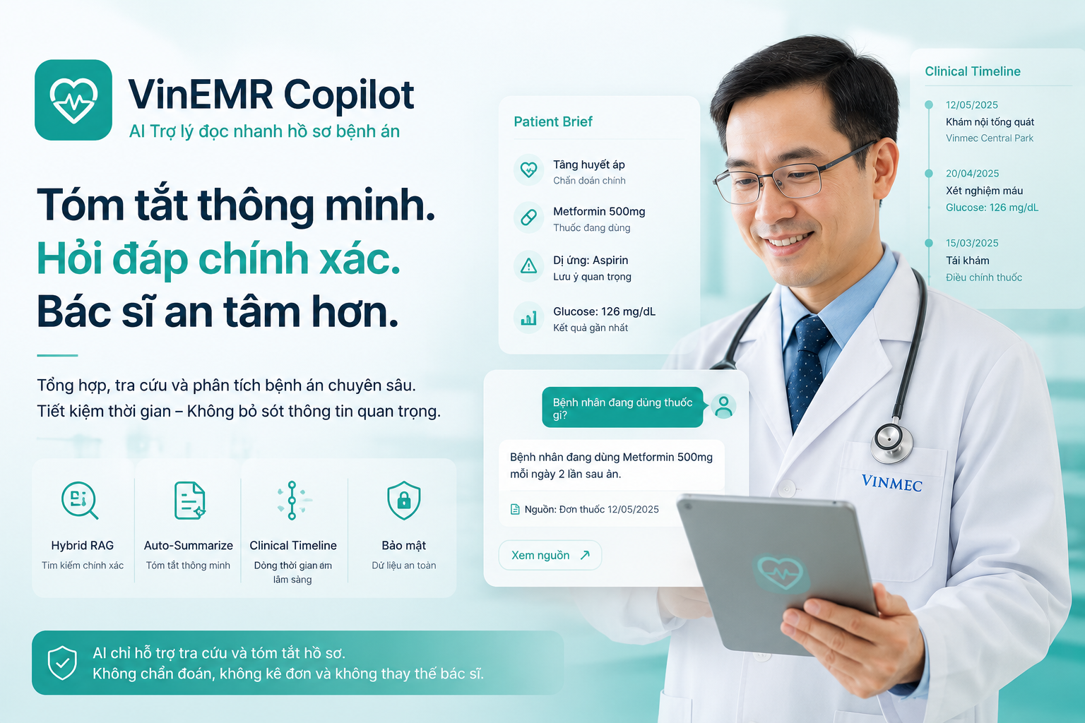 VinEMR Copilot — AI trợ lý đọc nhanh hồ sơ bệnh án