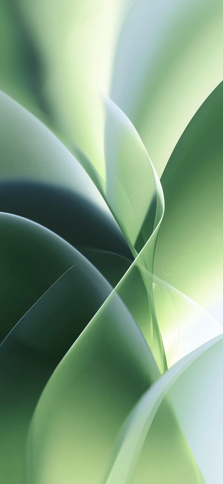 Abstract Flowing Green Waves - 3D Digital Art iPhone Wallpaper (945x2048)
