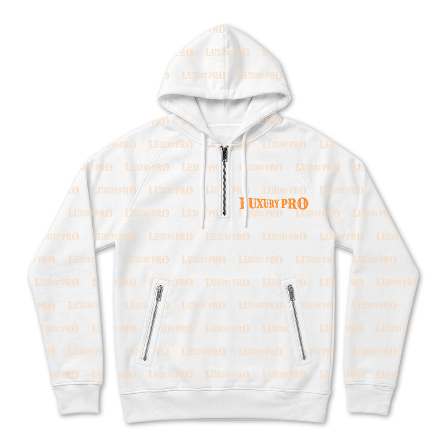 AOP MEG White Half-Zip Sweatshirt