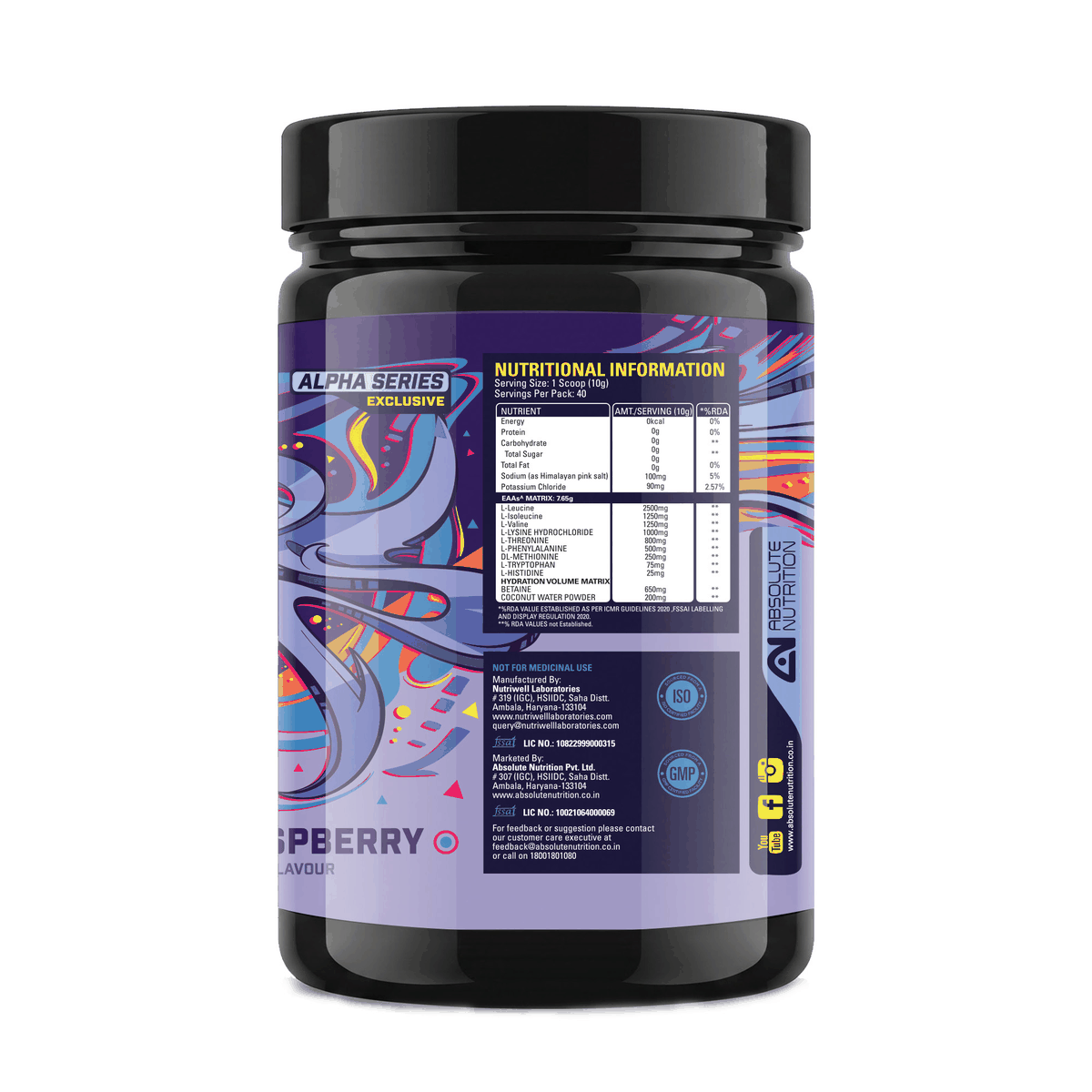 Absolute Nutrition EAAs 400gm — Blue Raspberry, 400g