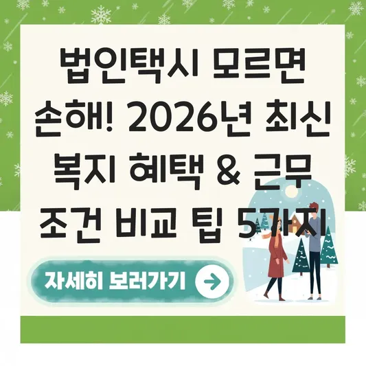 법인택시 회사별 복지 혜택 및 근무 조건 비교 팁 대표 이미지