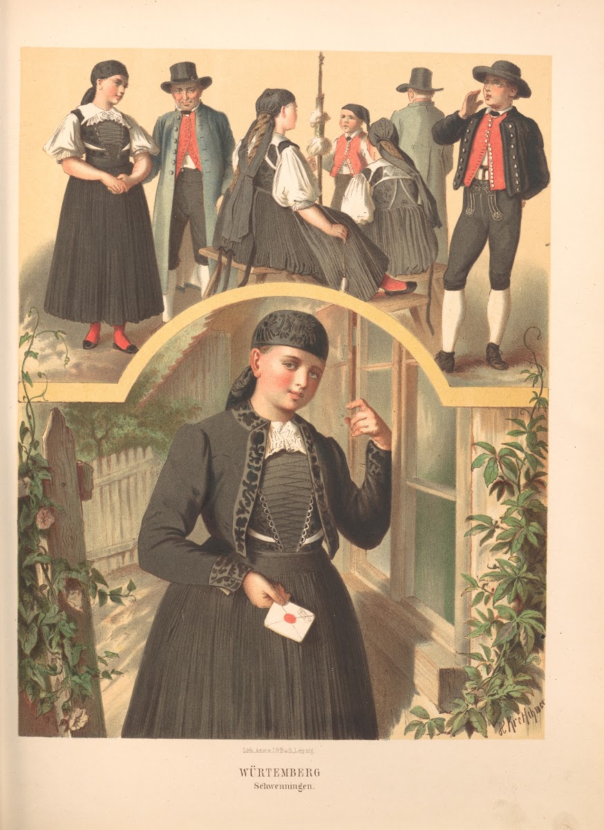 Deutsche Volkstrachten Pl45 1870