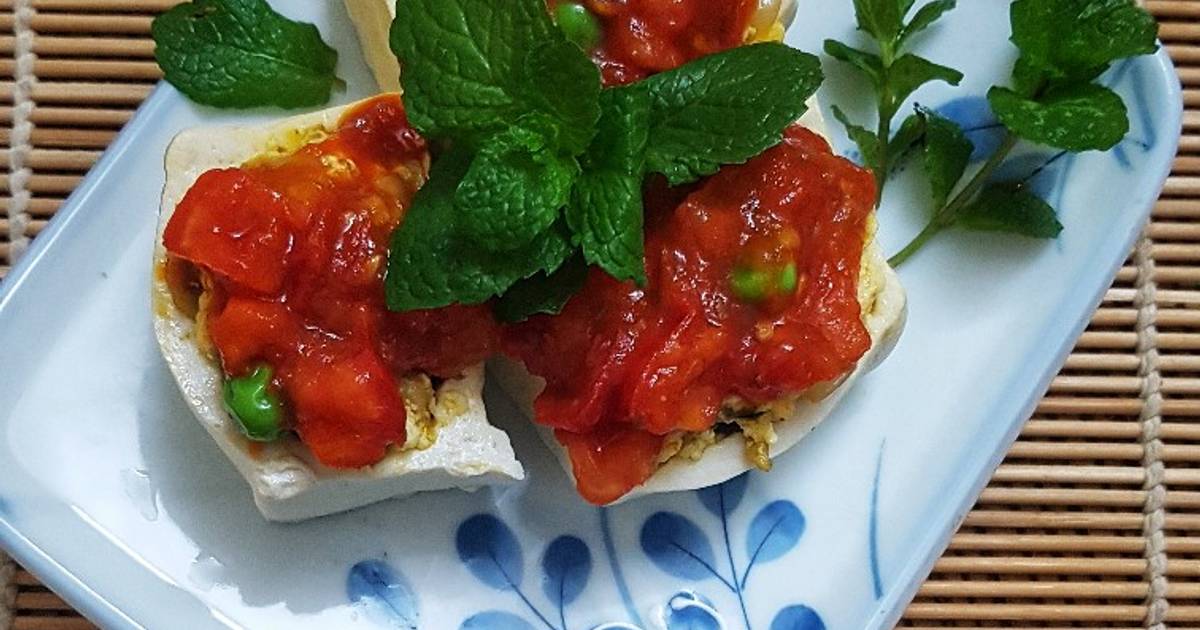 Đậu phụ nhồi nấm sốt sa tế