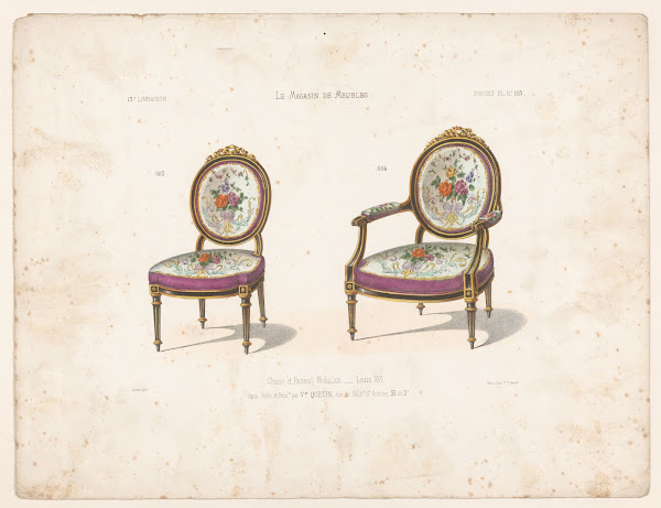 Chaise et Fauteuil Médaillon Louis XVI 1832   1904