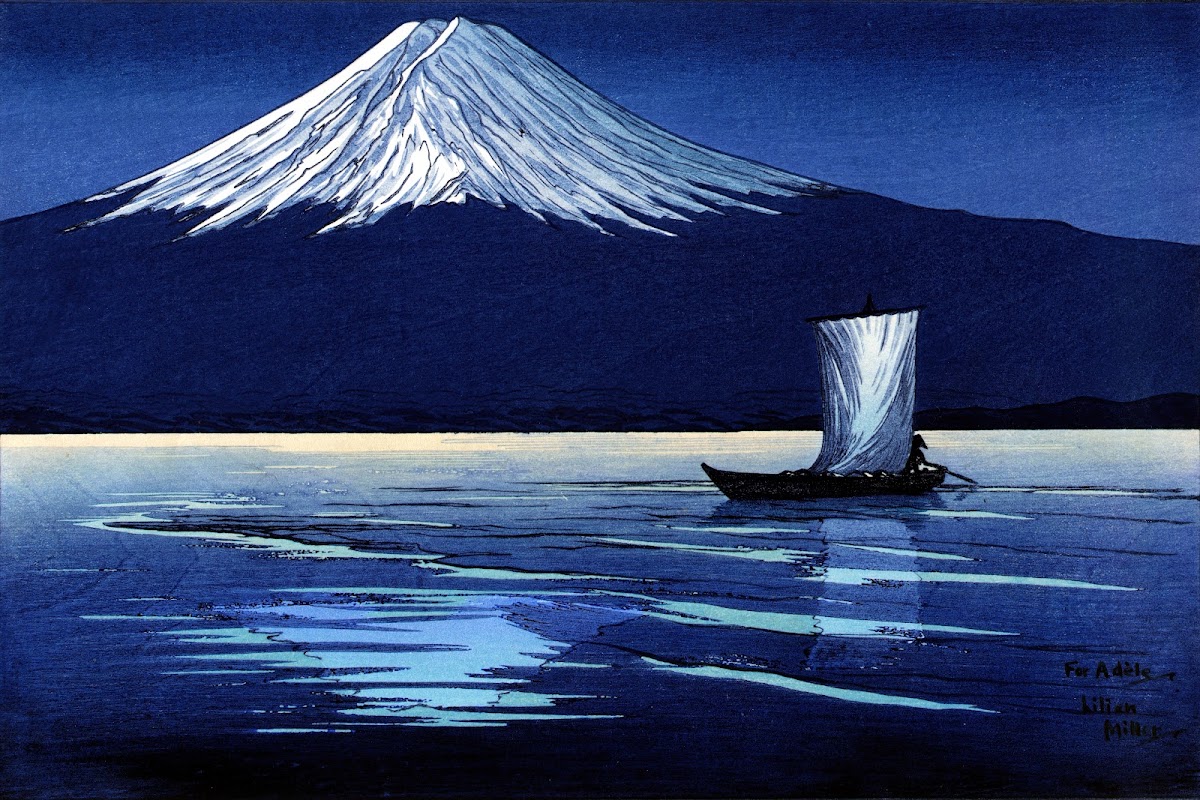 Moonlight On Mt Fuji ca 1920 1929