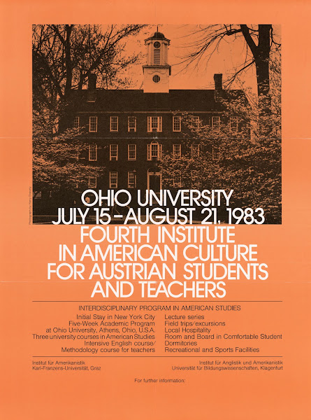Ohio University July 15 August 21 1983 Fourth Institute in American Culture for