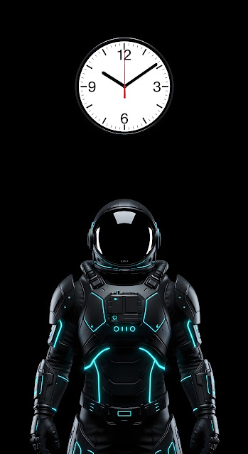 Futuristic Sci-Fi Astronaut in Dark Armor - Free mobile Wallpaper