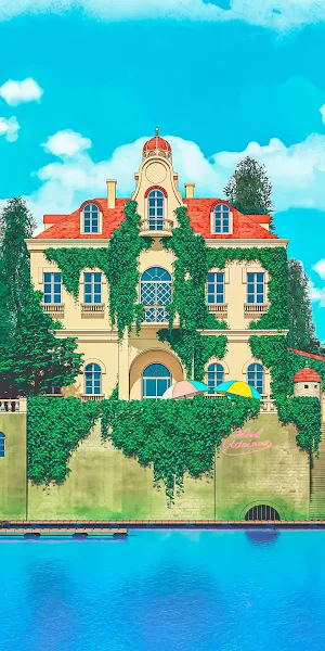 Cartoon Lake, Ghibli Inspired, Anime Scenery, Seaplane 4K Wallpaper Background