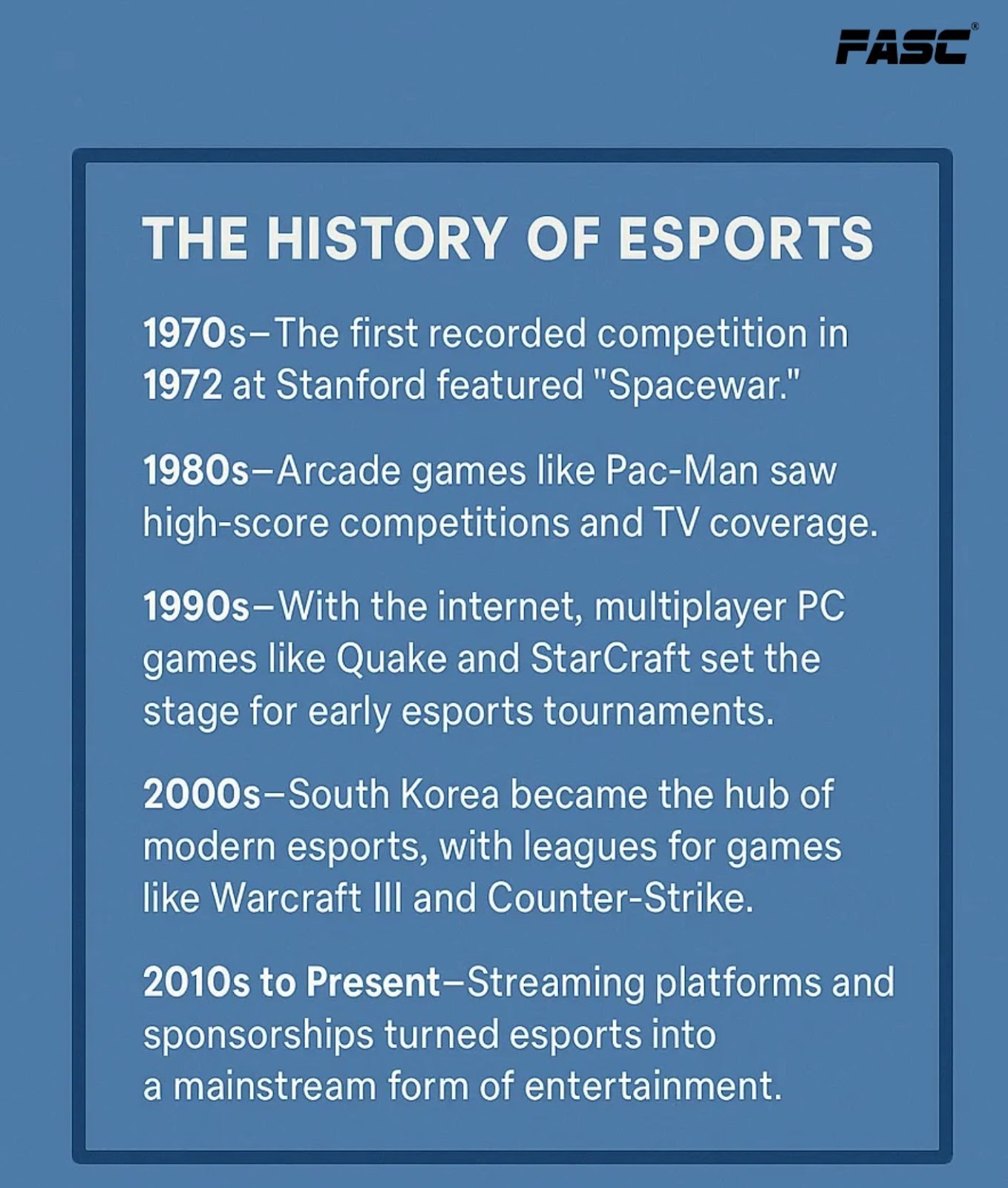 the history of esports