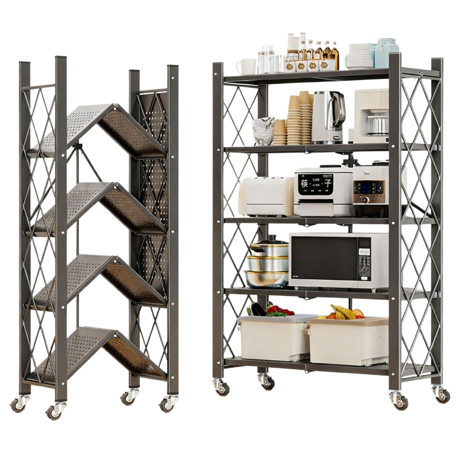 Klappbares Metallregal aus Kohlenstoffstahl