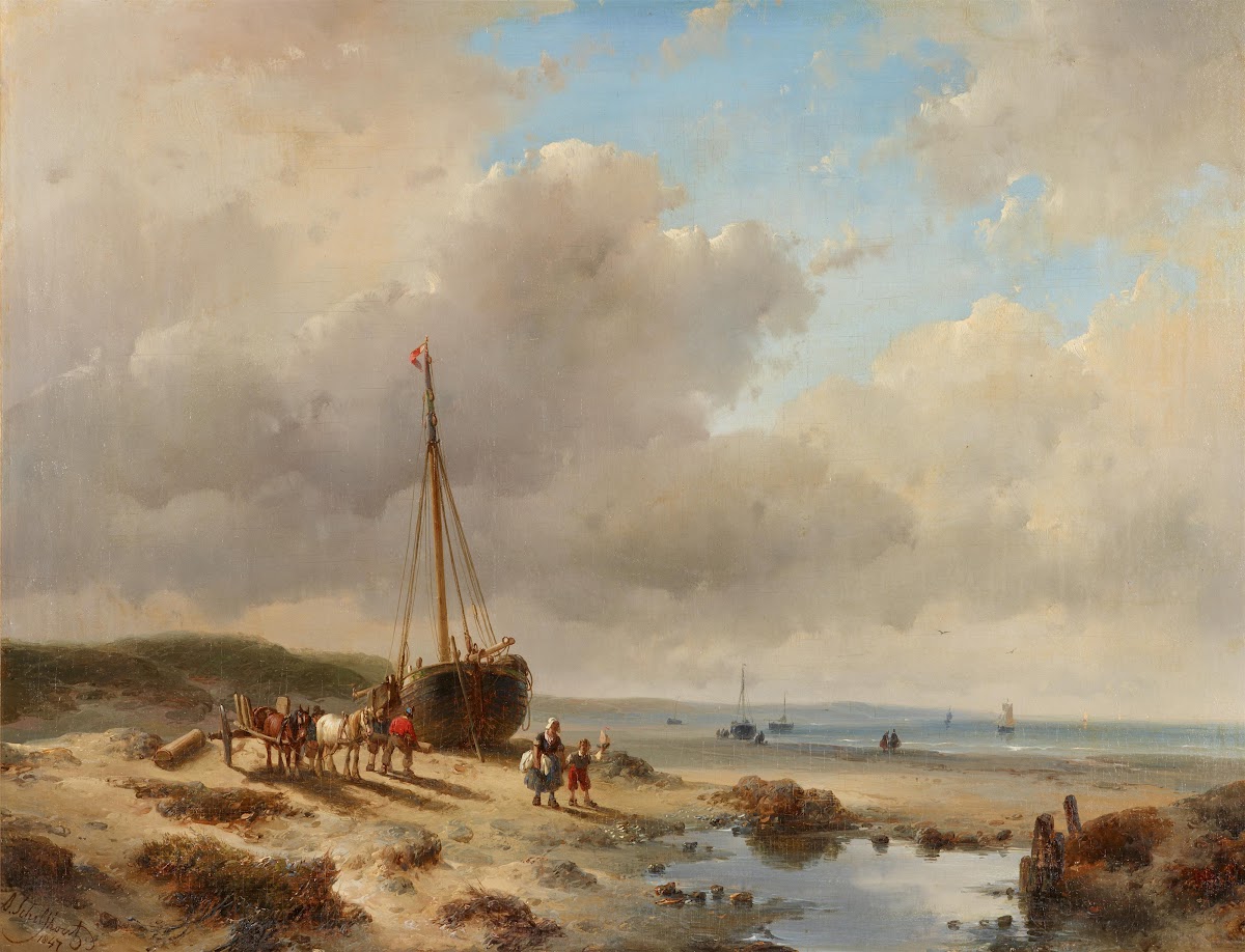 Fischerboote am Strand 1847