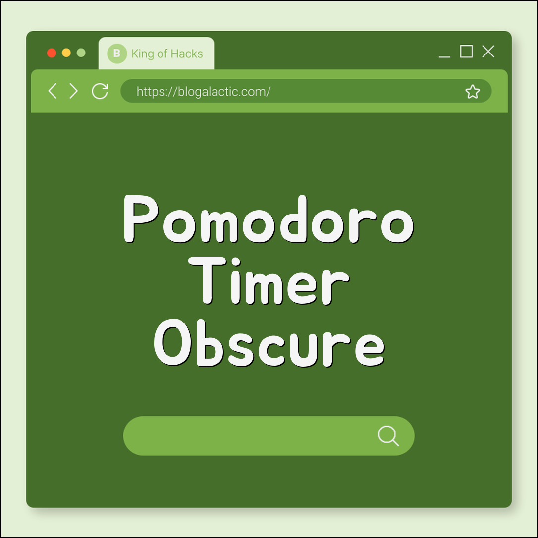 Pomodoro obscure timer variations (reverse countdown, stacked, marathon)