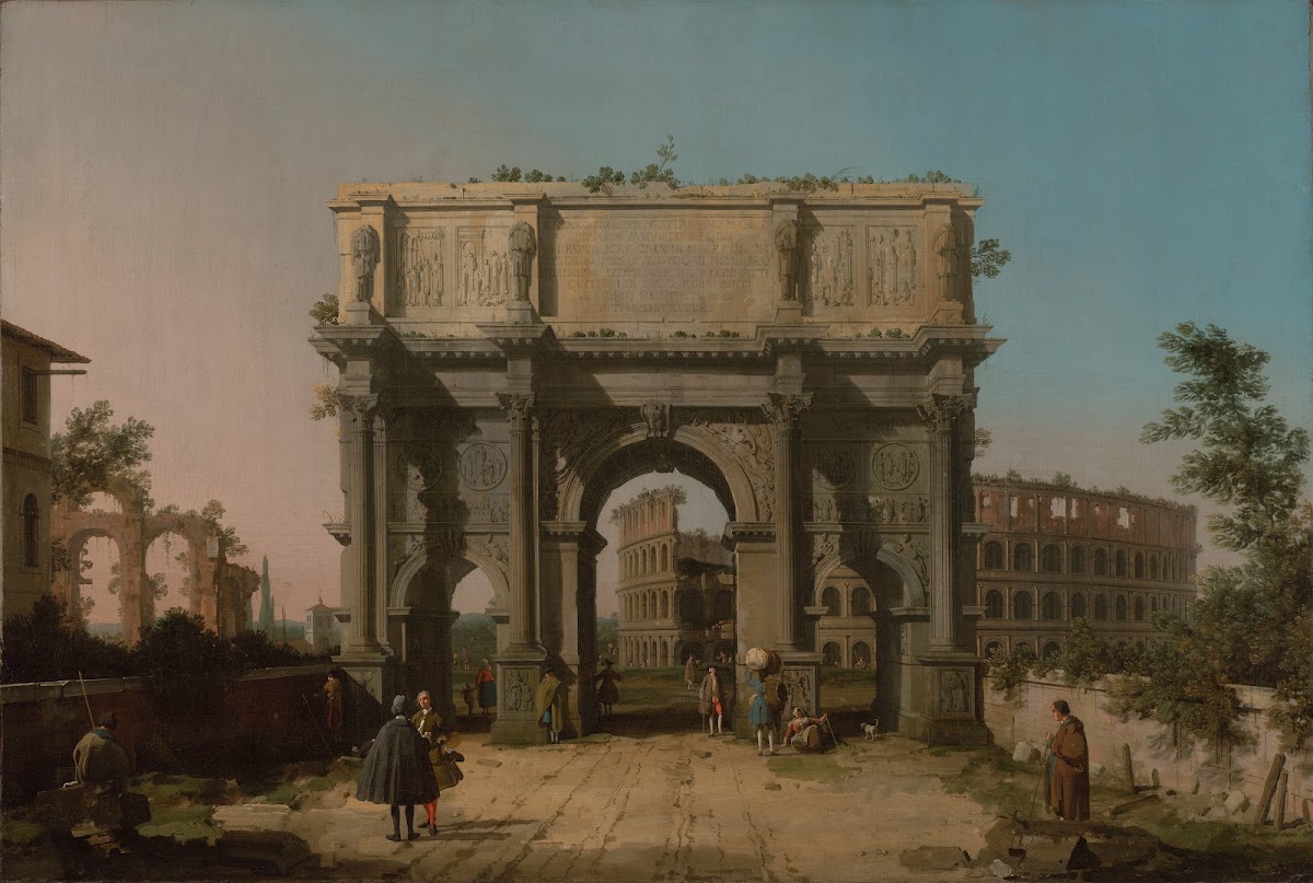 View of the Arch of Constantine with the Colosseum