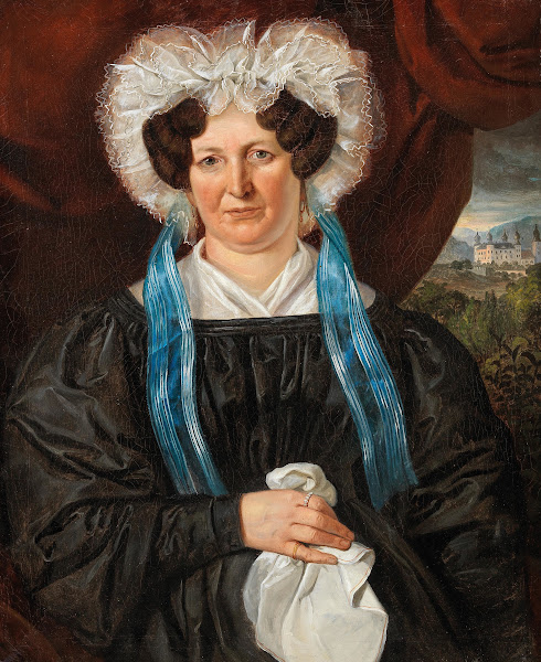 Portrait Of A Lady With Lace Bonnet In The Background Artstetten Castle