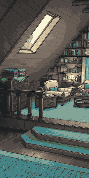 Attic Bedroom, Reading Room, Home Library, Loft Living Room Full HD Wallpaper Background