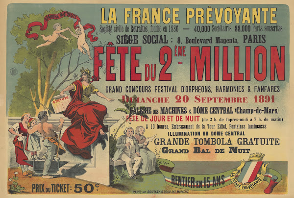 La France Prévoyante Société civile de retraites Fête du 2éme million 1891
