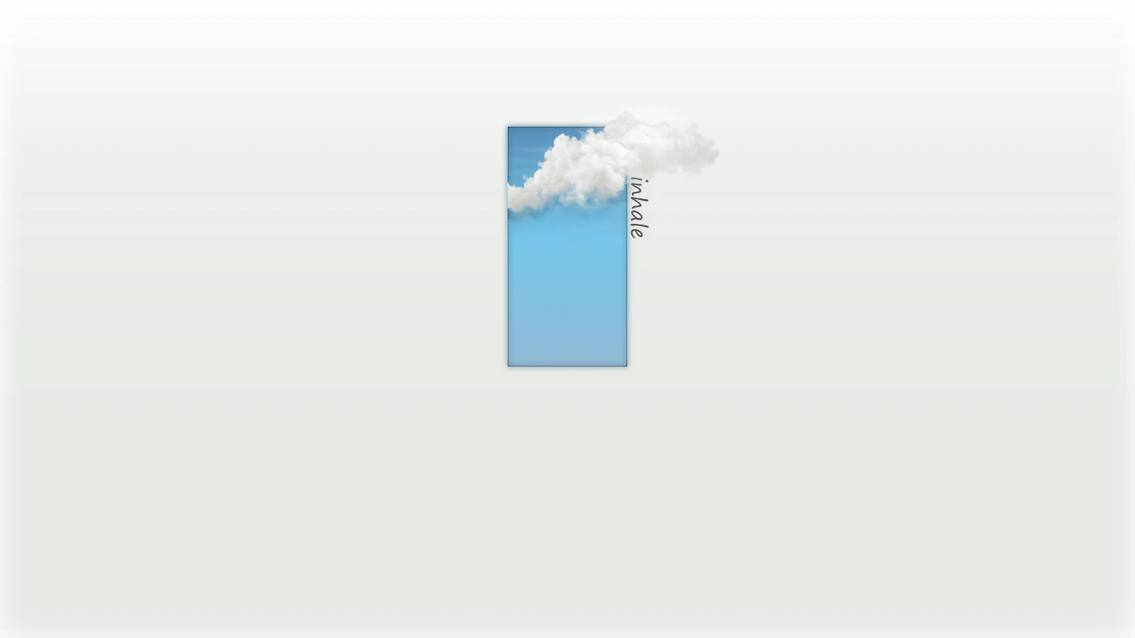 Minimalist Cloud And Inhale Text - Minimalist Graphic Design 4K Wallpaper (3840x2160)