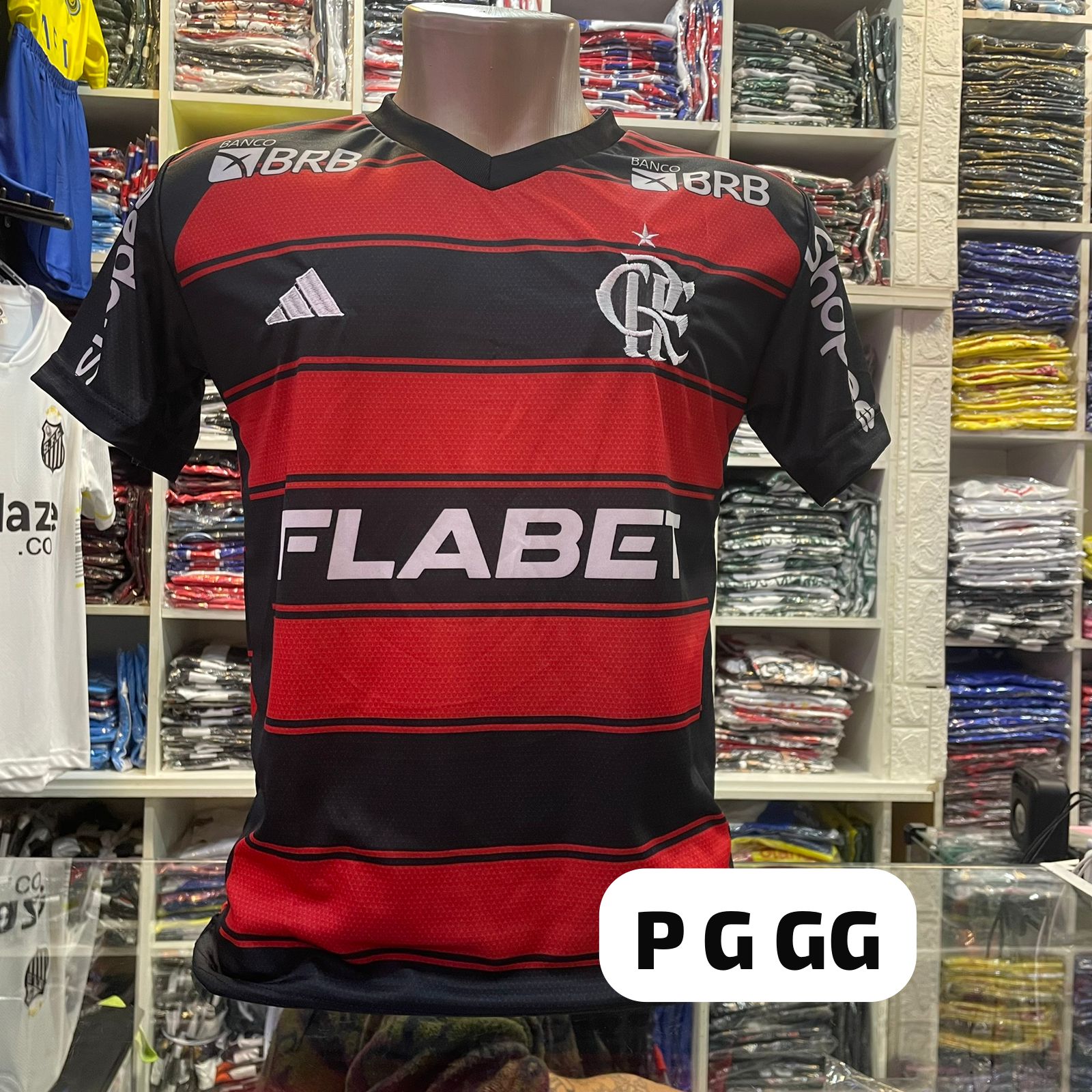 Camiseta Flamengo listrada vermelha e preta (CRF) - Adidas – Atacado no Brás