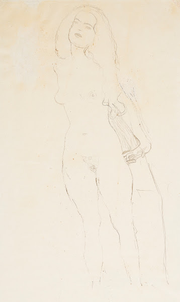 Stehender Akt mit Langen Haaren 1907