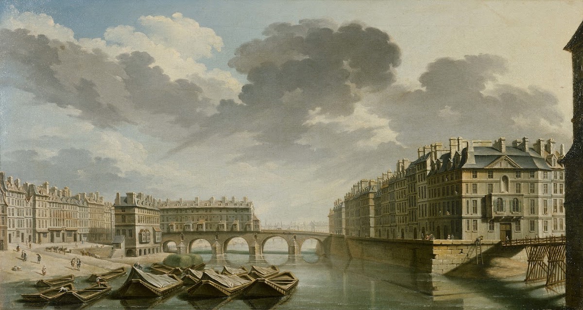 Le Quai des Ormes actuel quai de lHôtel de Ville le pont Marie et lîle Saint Lou