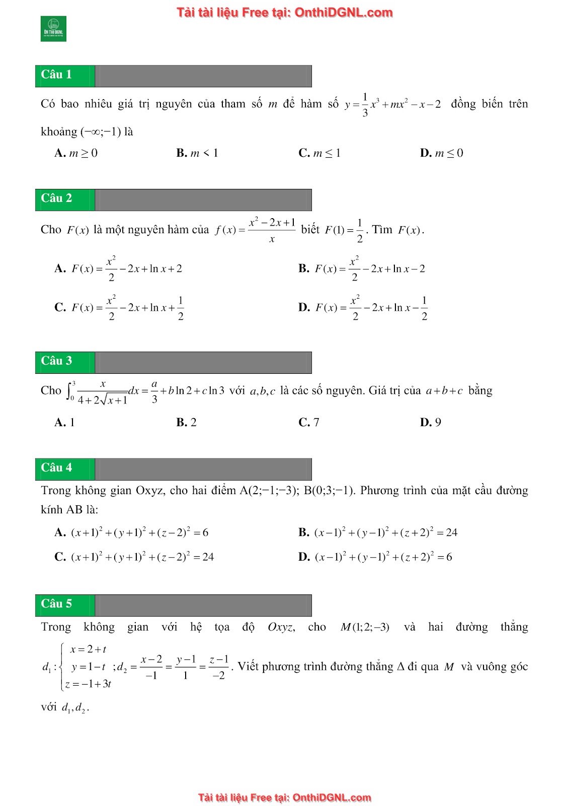 10 Đề ôn HSA - có đáp án