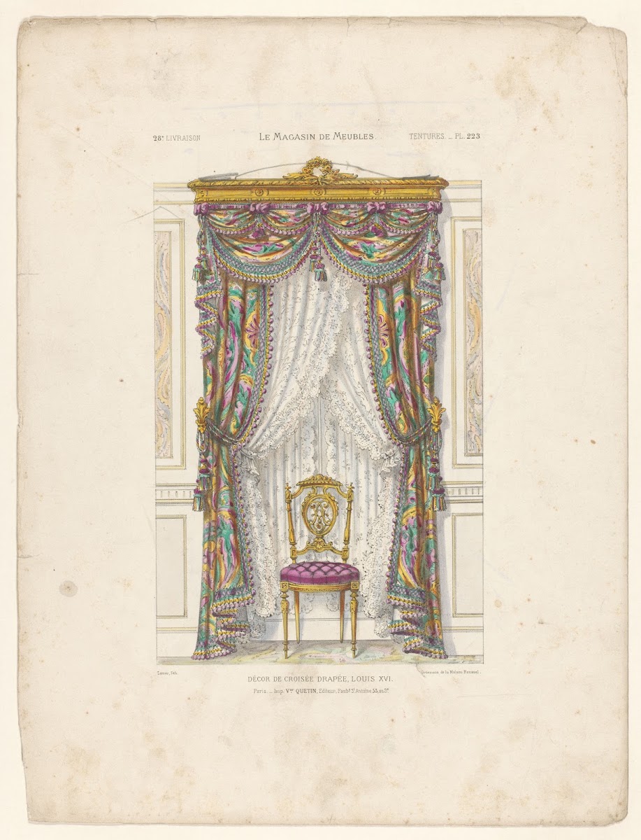 Décor de croisée drapée Louis XVI 1832   1904