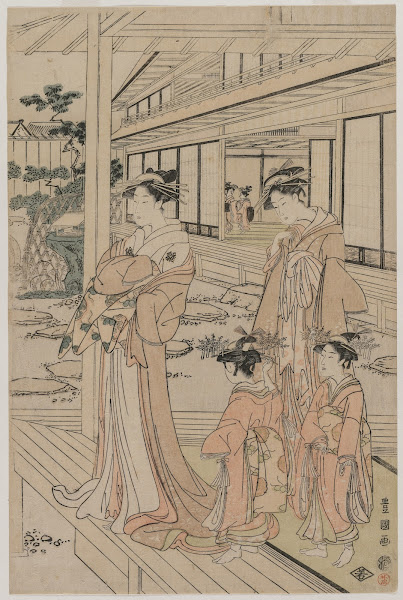 Courtesan Standing on a Veranda early 1790s