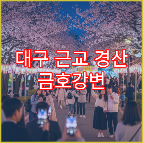 대구 근교 경산 금호강변 벚꽃 가족 피크닉 주차장 숨은 위치 팁