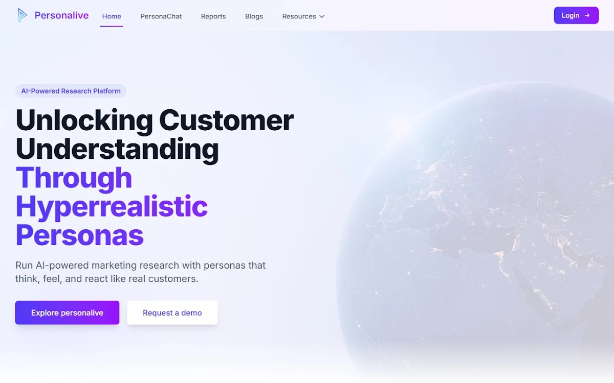 Captura de Market Research powered by AI Simulation