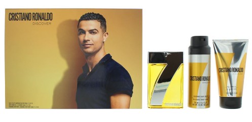 ESTUCHE CRISTIANO RONALDO CR7 DISCOVER HOMBRE 3PZS 100ML EDT + GEL DE BAÑO + SPLASH