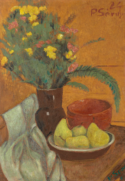 Nature morte aux poires et bouquet de fougères 1924