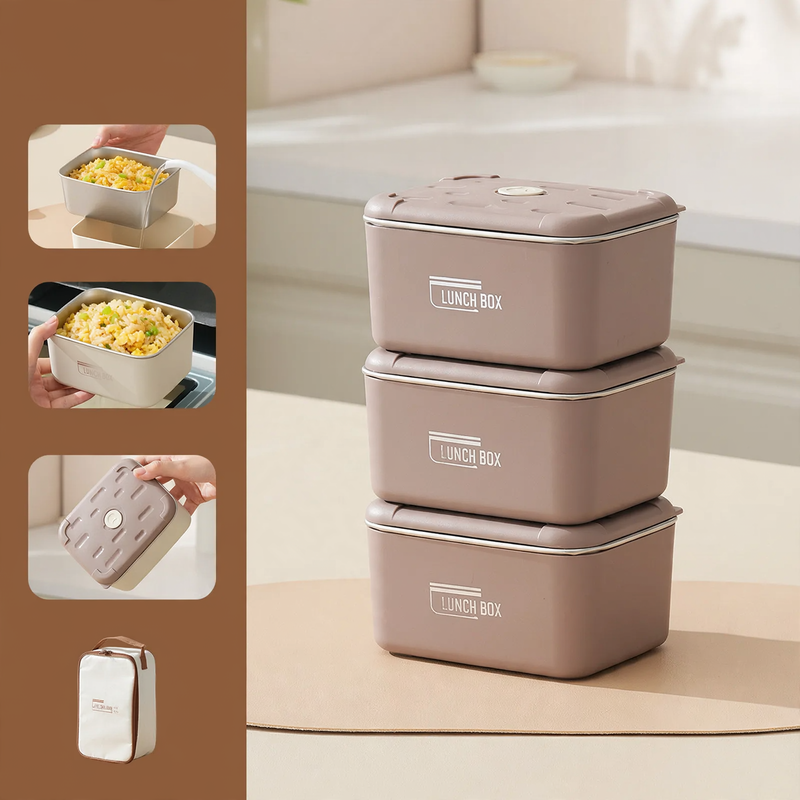 Stainless Steel Lunchbox, Multi-layered, 501–800 ml