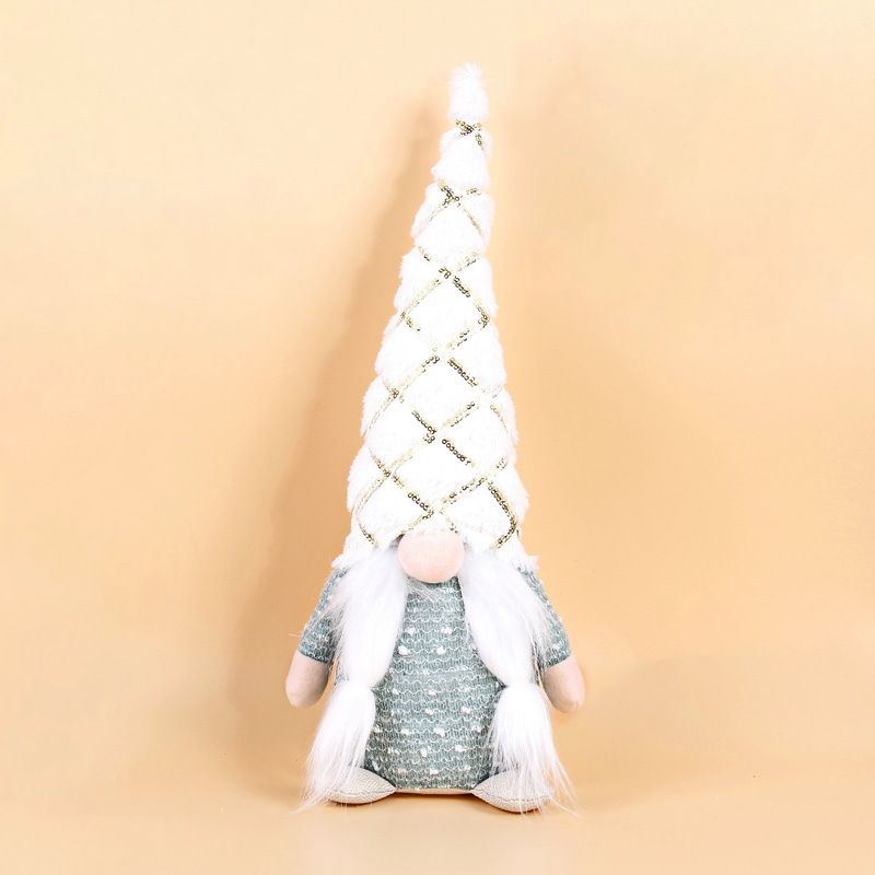 Christmas gnome figure, 44 cm, sitting with sequins