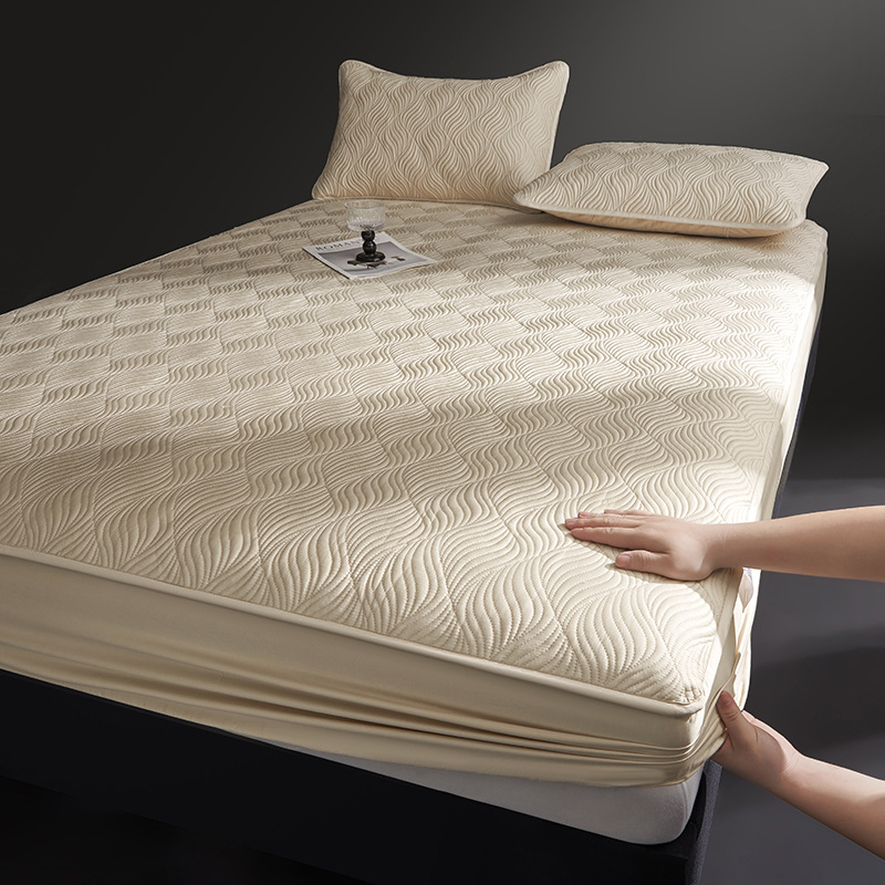 Cotton fitted sheet with elastic