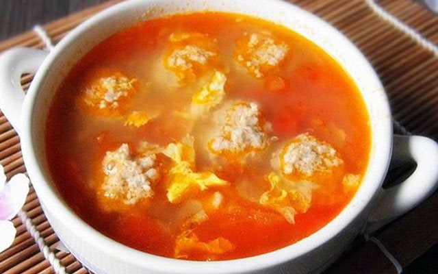 Canh Cà Chua Trứng Thịt Viên